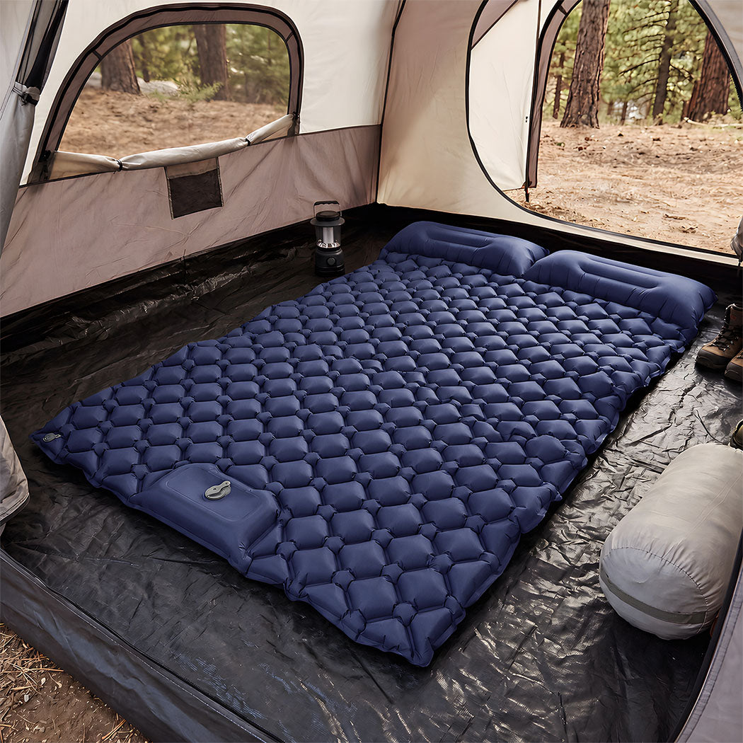 Camping Mattress Double Wide Blue 195x125x12.5cm