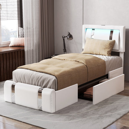 White bed frame 201x95x112cm, view 8