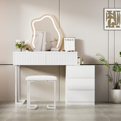 Versatile Dressing Table Stool Set with Mirror Led  Premium Quality