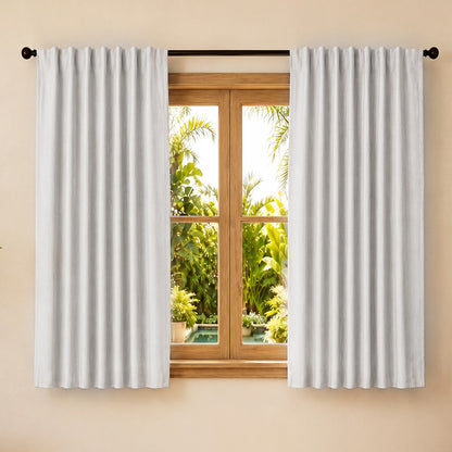 Marlow 2 Panels Blackout Curtains Thermal Linen Look Curtain Draperies Window