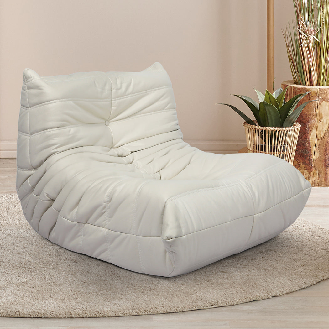 Stylish Floor Chair Caterpillar Sofa Beige  Comfortable Design