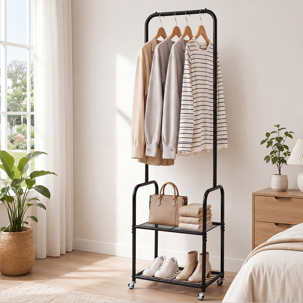 Heavy Duty Garment Rack 2 Shelf 52x40x179cm