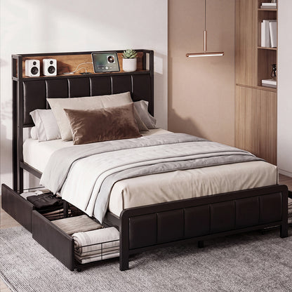 Single Bed Frame Storage Drawer 208x95x101cm
