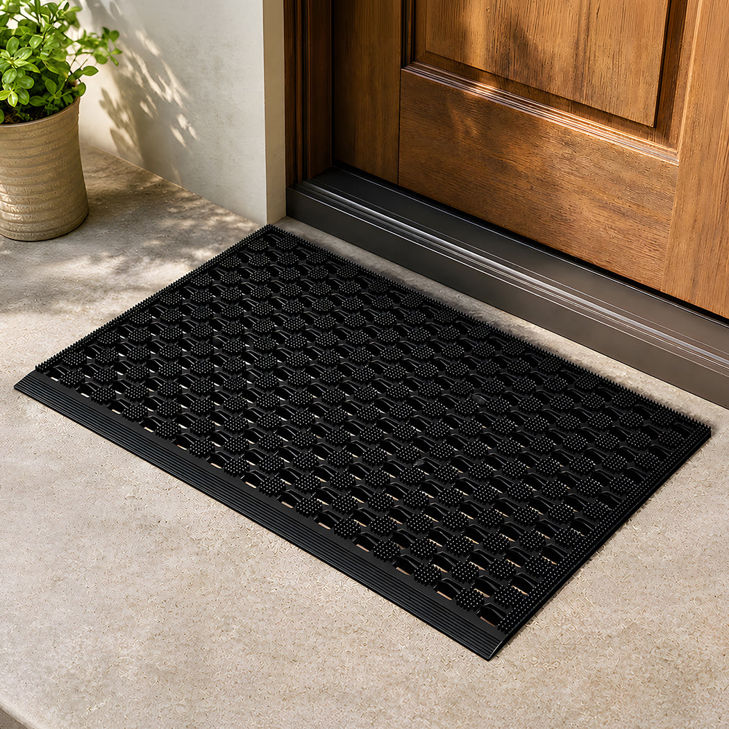 Front Door Mat Black Tpe 90x60cm