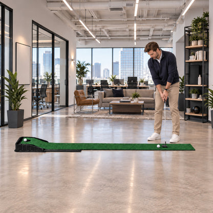 Golf Putting Mat Auto Return Green 220x33cm