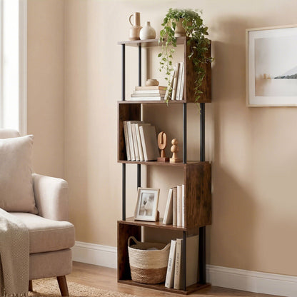 5 Tier Bookshelf Storage Rack 38x24x126cm