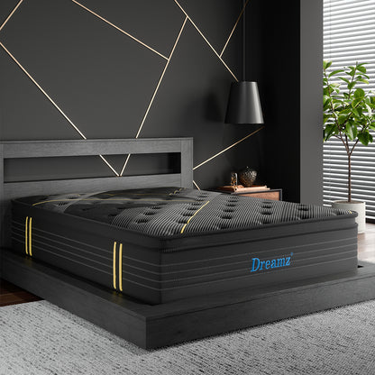 Luxury Spring Mattress Bamboo Euro Top King  High Back Support