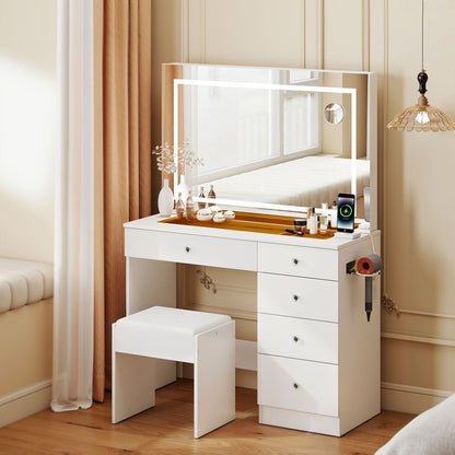 Vanity Table LED Mirror Set 100x40x140cm