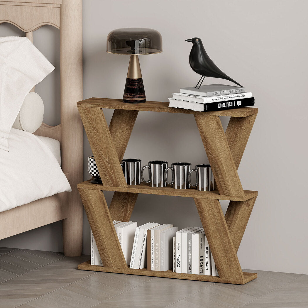 Slim Coffee Table Storage Oak 60x22x56.5cm