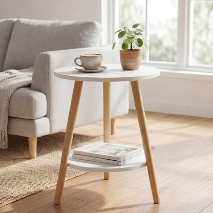 Round Coffee Table 2-Tier Side Table | HomeAndLiving