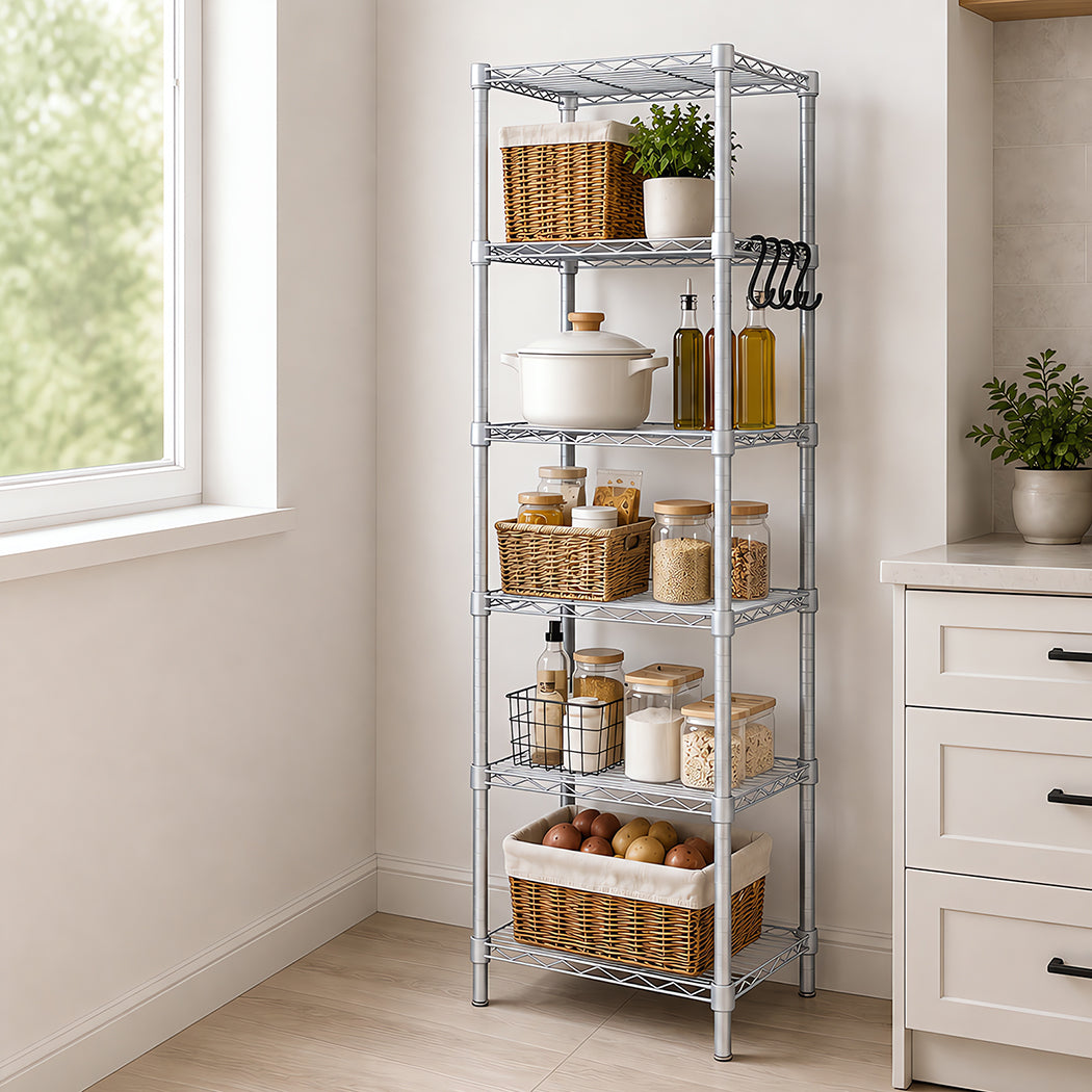 Shelving Unit 6 Tier Adjustable 42x32x161cm