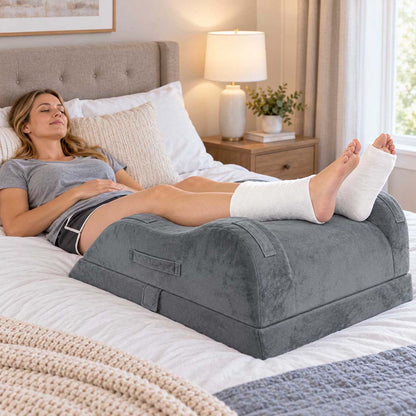 Leg Pillow Double Grey Memory Foam