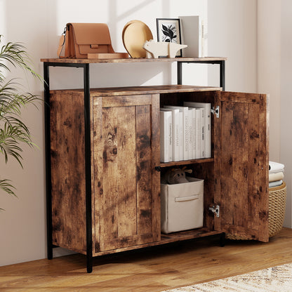 Storage Cabinet Walnut Adjustable 68.6x30x80cm