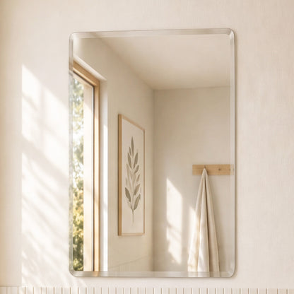 Frameless Wall Mirror Tempered Glass 60x45cm | HomeAndLiving