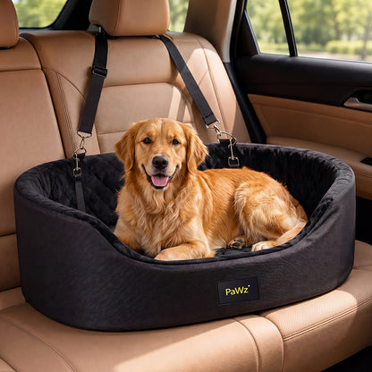 Pet Car Seat Plush Black 81.5x54.5x17.5cm