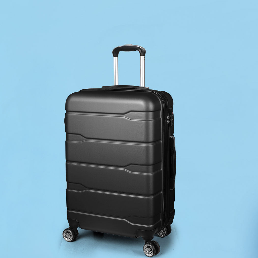 Expandable Luggage Black 24 Inch 33x26x55cm