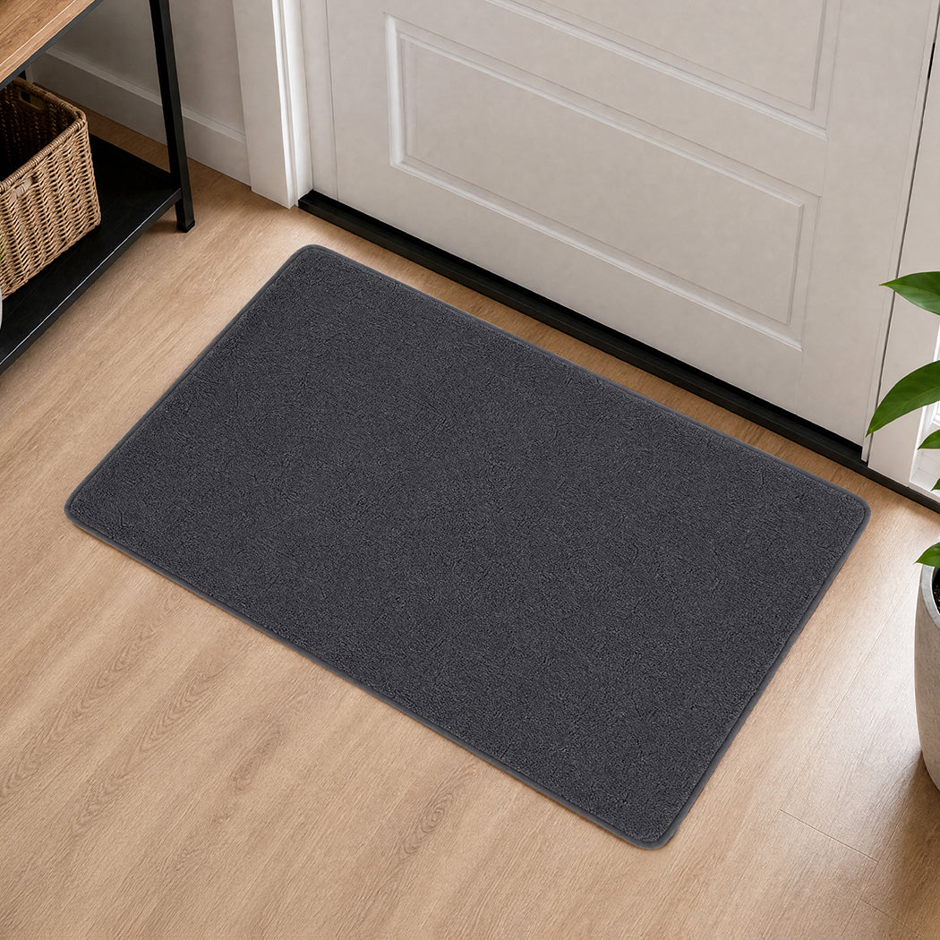 Grey Non Slip Door Mat 80x50x1cm