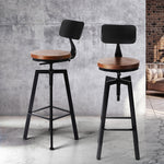 Compact 4x Bar Stool Kitchen Wooden Metal  Foldable Function