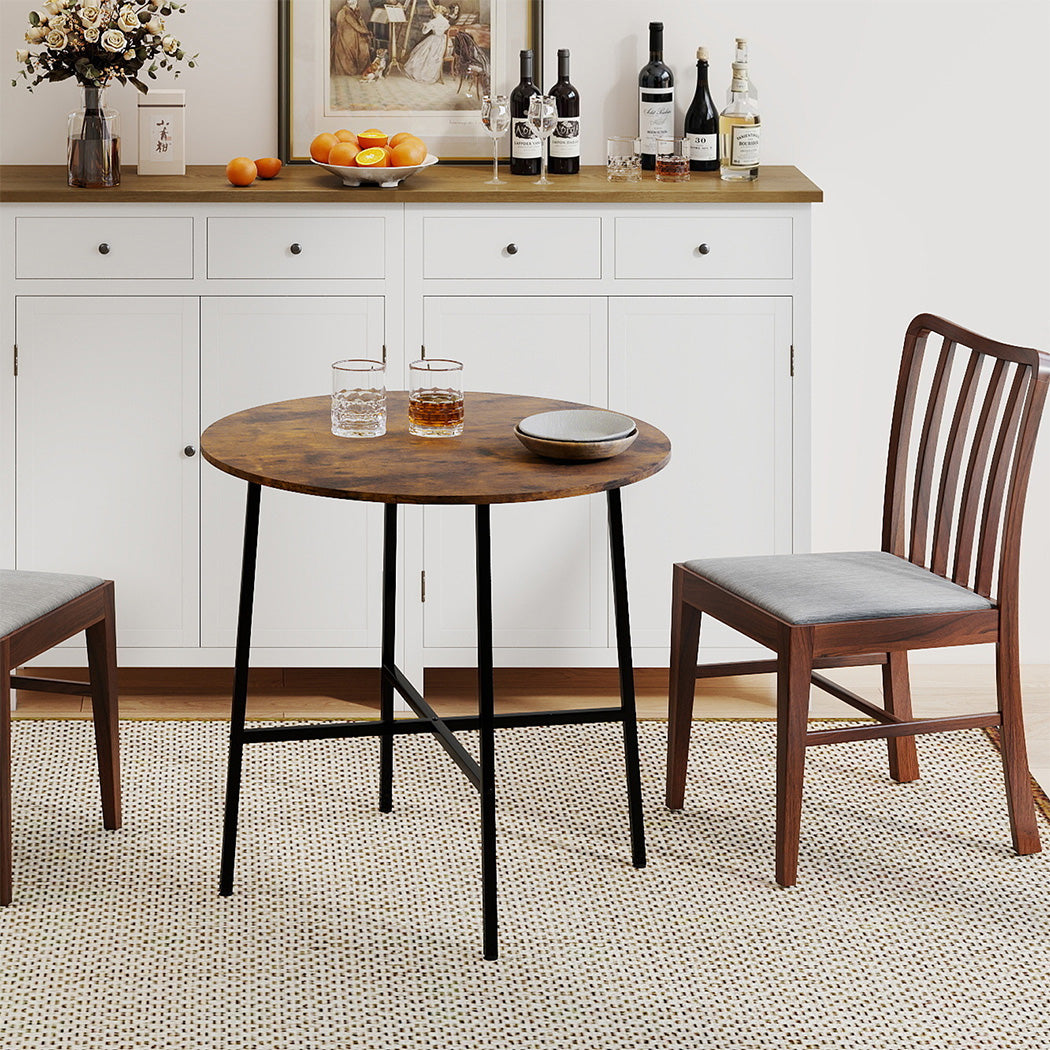 Round Dining Table 80cm Brown 80x80x76cm