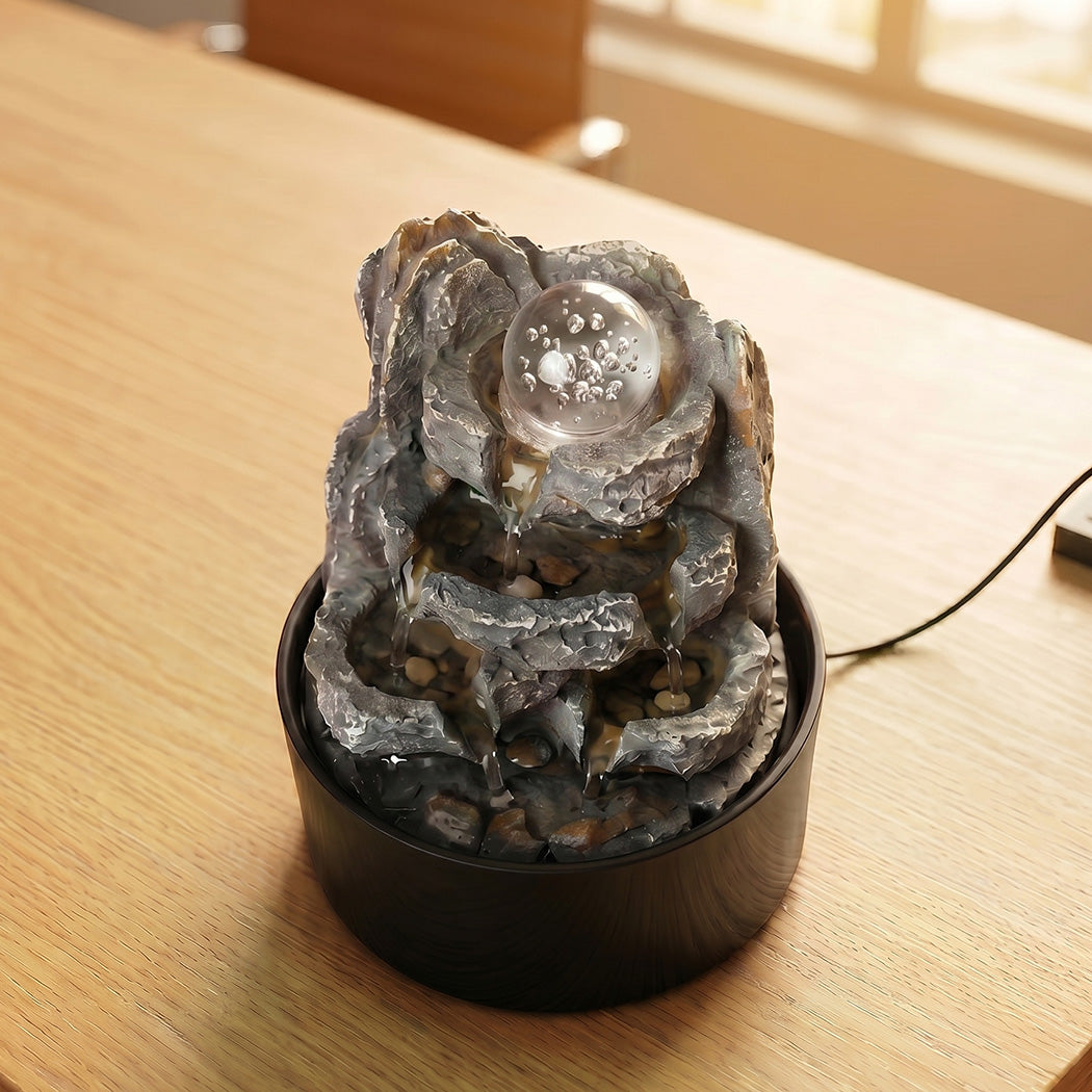 Spector Tabletop Water Fountain Resin Indoor Water Feature  3 Flow Levels Office