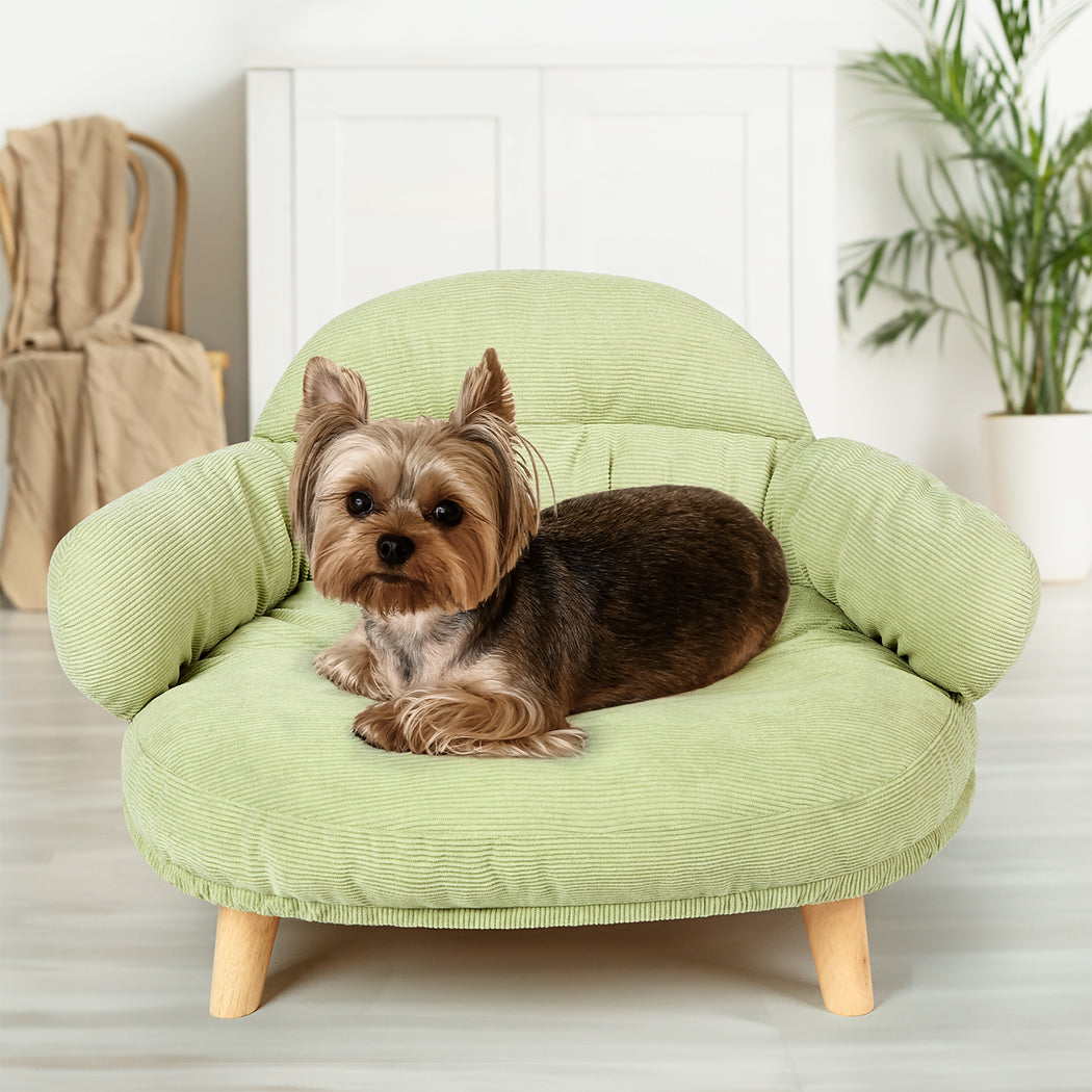 Pet Sofa Green Fabric 70x56x42cm