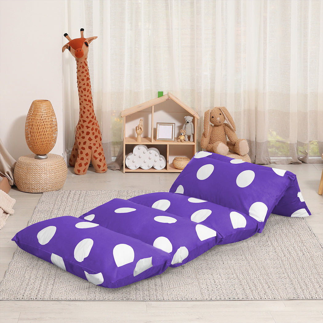 Versatile Foldable Mattress Kids Pillow Purple Medium  Space-Saving