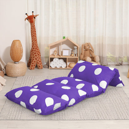 Versatile Foldable Mattress Kids Pillow Purple Medium  Space-Saving