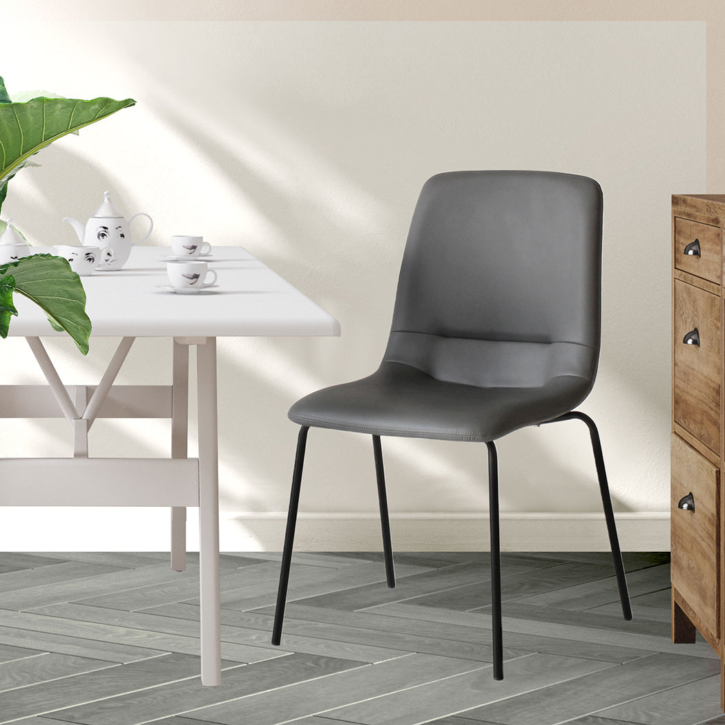 Grey Stackable Dining Chairs 46x49x83cm