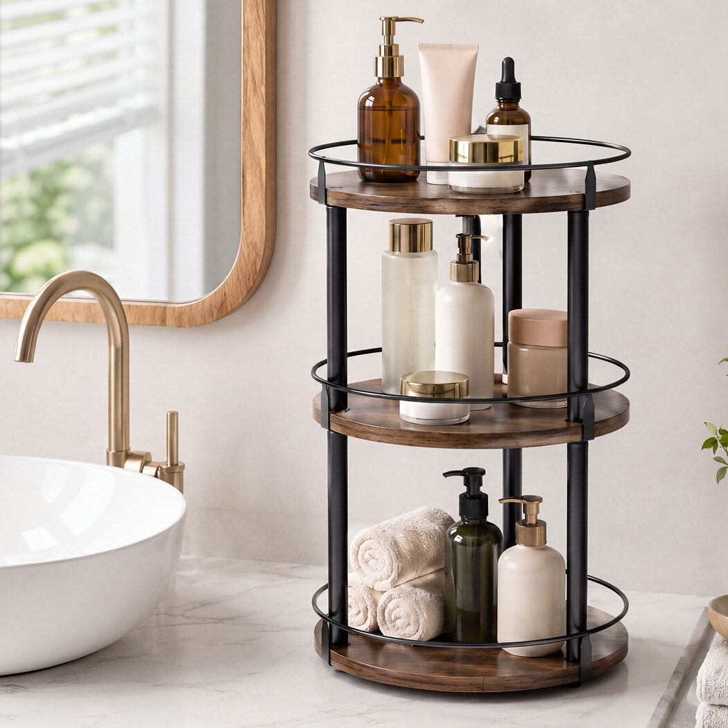 Lazy Susan Turntable 3 Tier Spinner 27.8x27.8x46.5cm