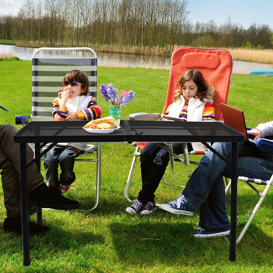 Portable Grill Table Aluminium 90x60x40cm
