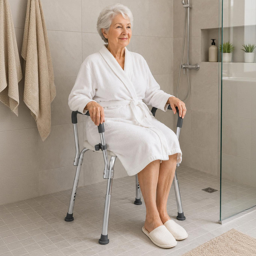 Adjustable Shower Chair Bath Seat Arms | HomeAndLiving - 8