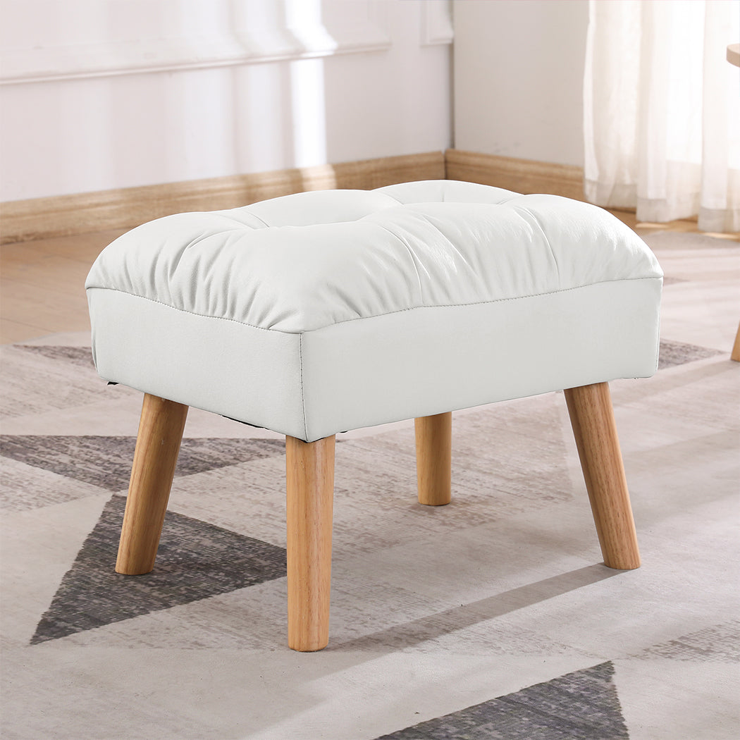 Accent Ottoman Leather Footstool 46x36x40cm