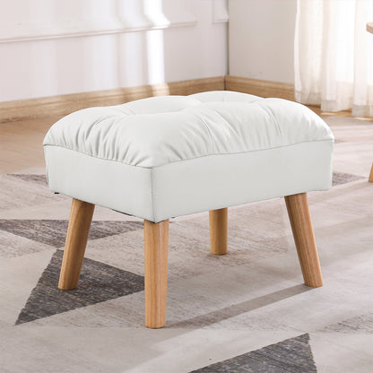 Accent Ottoman Leather Footstool 46x36x40cm