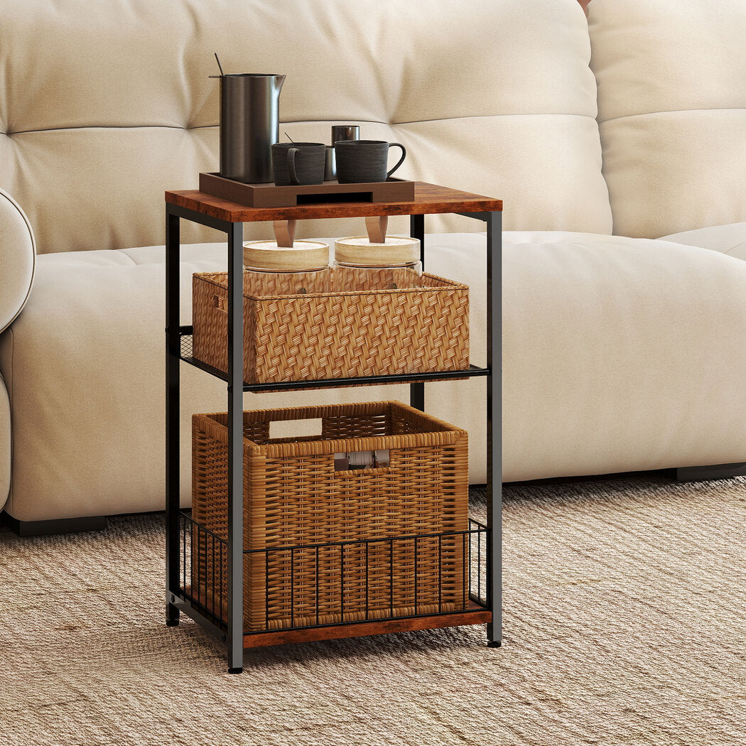 3-Tier Side Table Storage 40x30x60cm