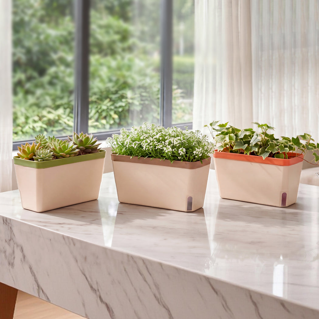 Self Watering Plant Pots 3 Pack Indoor | HomeAndLiving - 8
