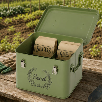 Seed Storage Box With Compartments 12x8cm