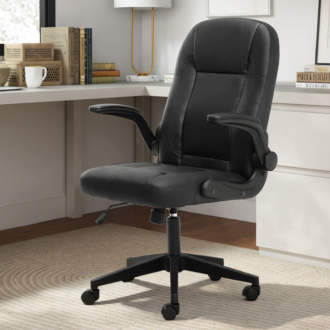 Executive Office Chair Black PU 65x68x100cm