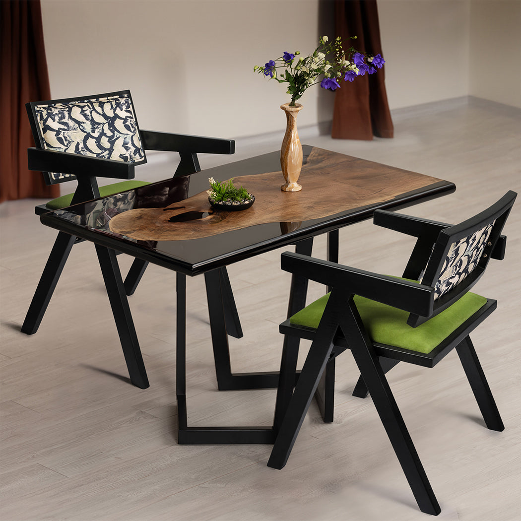 Luxury 2X Dining Chair Retro Backrest Chair  Sleek Modern Look