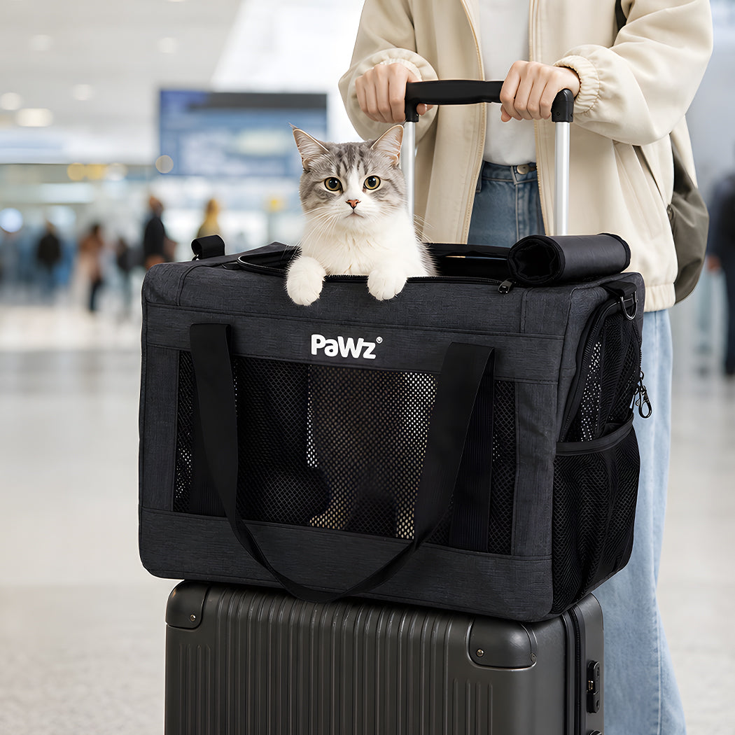 Cat Carrier Airline Approved Black 42x23x28cm