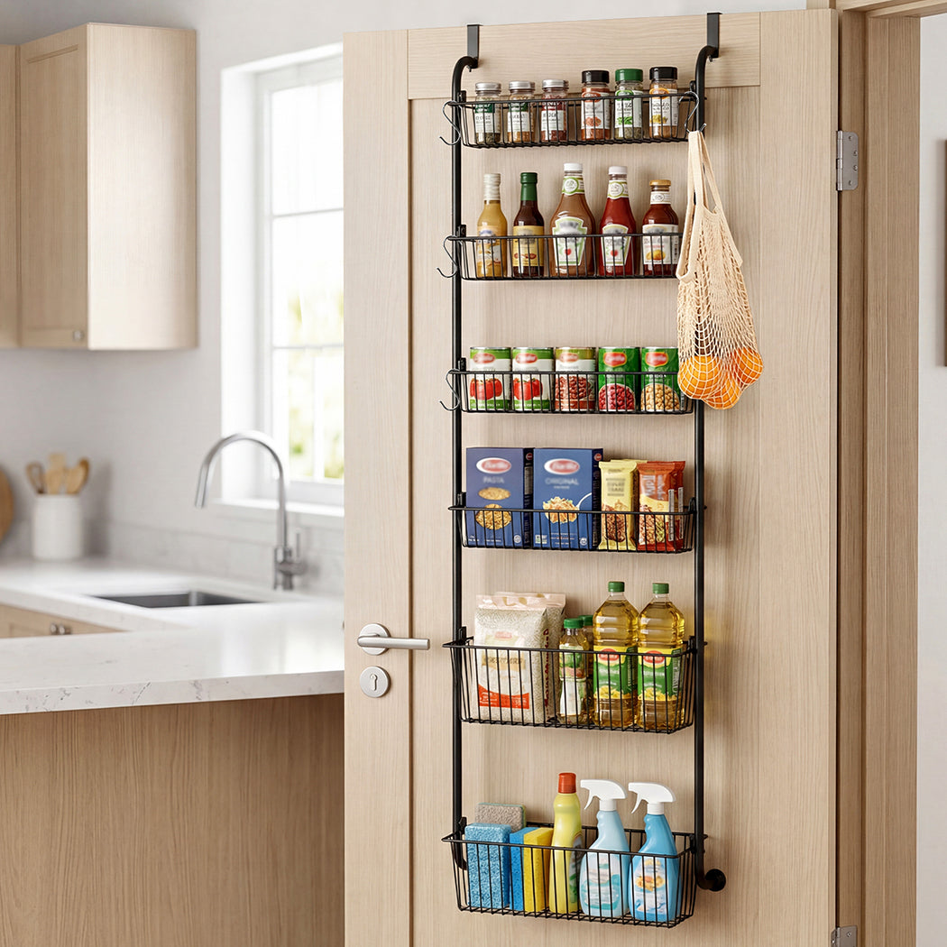 Over Door Pantry Organiser 6 Tier Metal Rack | HomeAndLiving - 8