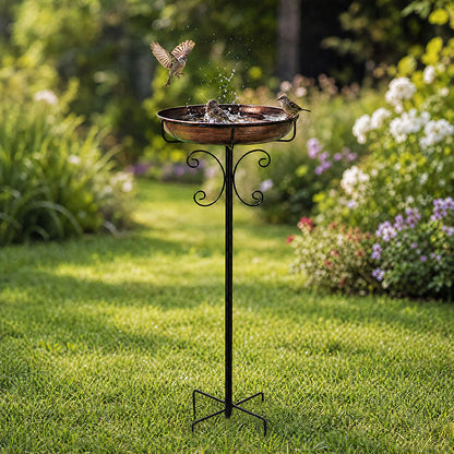Metal Bird Bath Feeder Freestanding 100cm | HomeAndLiving - 8