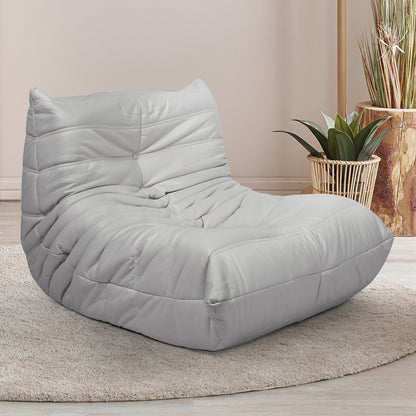 Elegant Floor Chair Caterpillar Sofa Grey  Wood Finish Classic