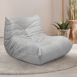 Elegant Floor Chair Caterpillar Sofa Grey  Wood Finish Classic