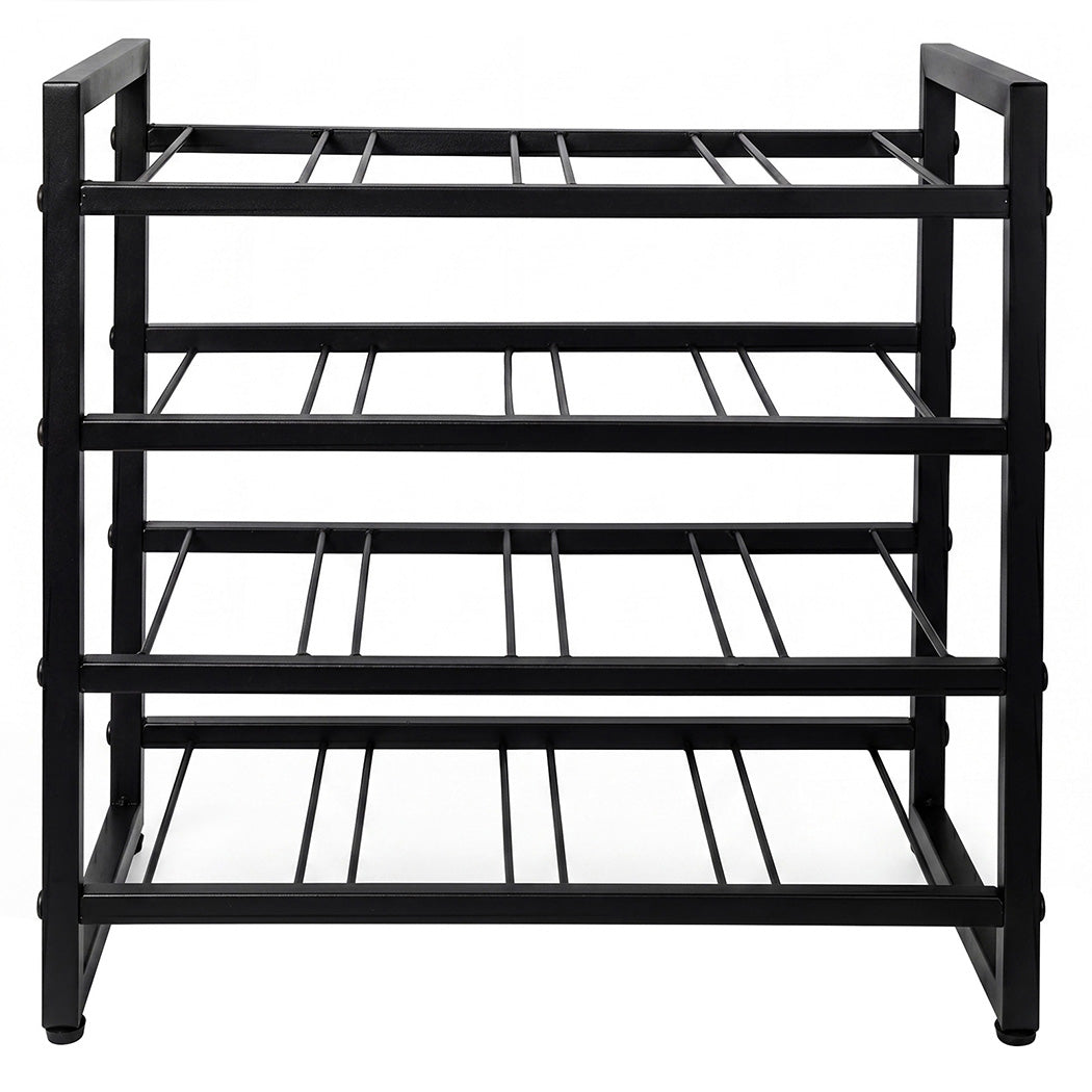 16 Bottle 4-Tier Metal Wine Rack Black | HomeAndLiving - 7