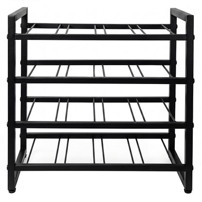 16 Bottle 4-Tier Metal Wine Rack Black | HomeAndLiving - 7