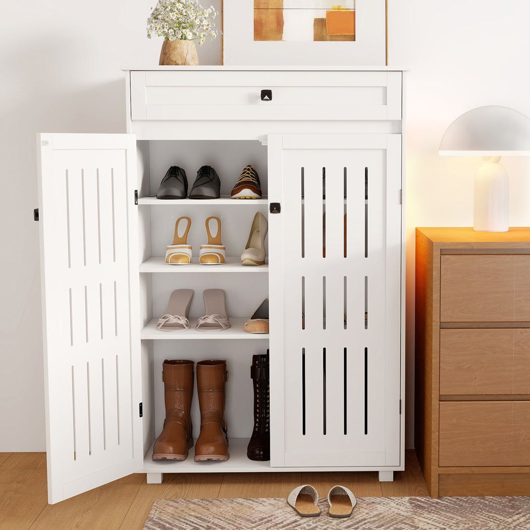 Shoe Cabinet Storage White 78x37x116cm