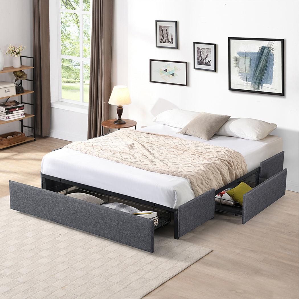 King Size Fabric Bed Frame 206x188x30cm
