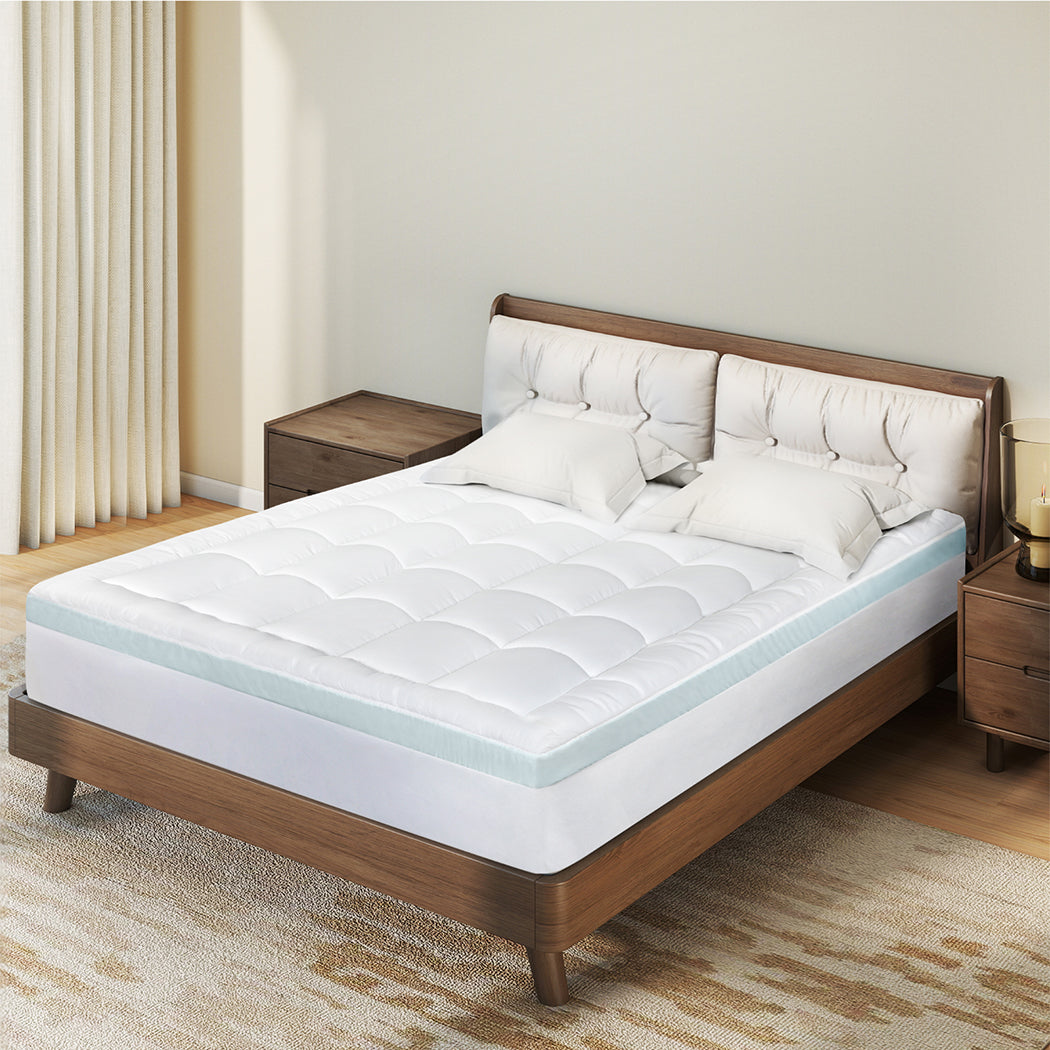 Gel Memory Foam Mattress Topper Double Size 137x190x8cm