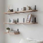 Floating Wall Shelves 5 Pack Rustic Wood Display | HomeAndLiving