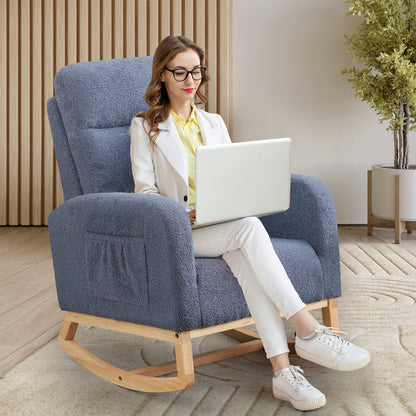 Premium Rocking Chair Ottoman Footrest With Side Pocket  Adjustable